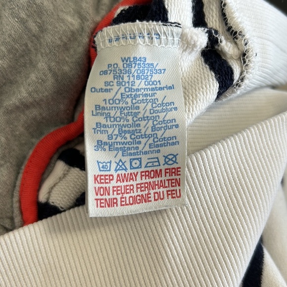 Boden Casual Hoodie Navy White Stripe Sz 6 - Picture 10 of 11